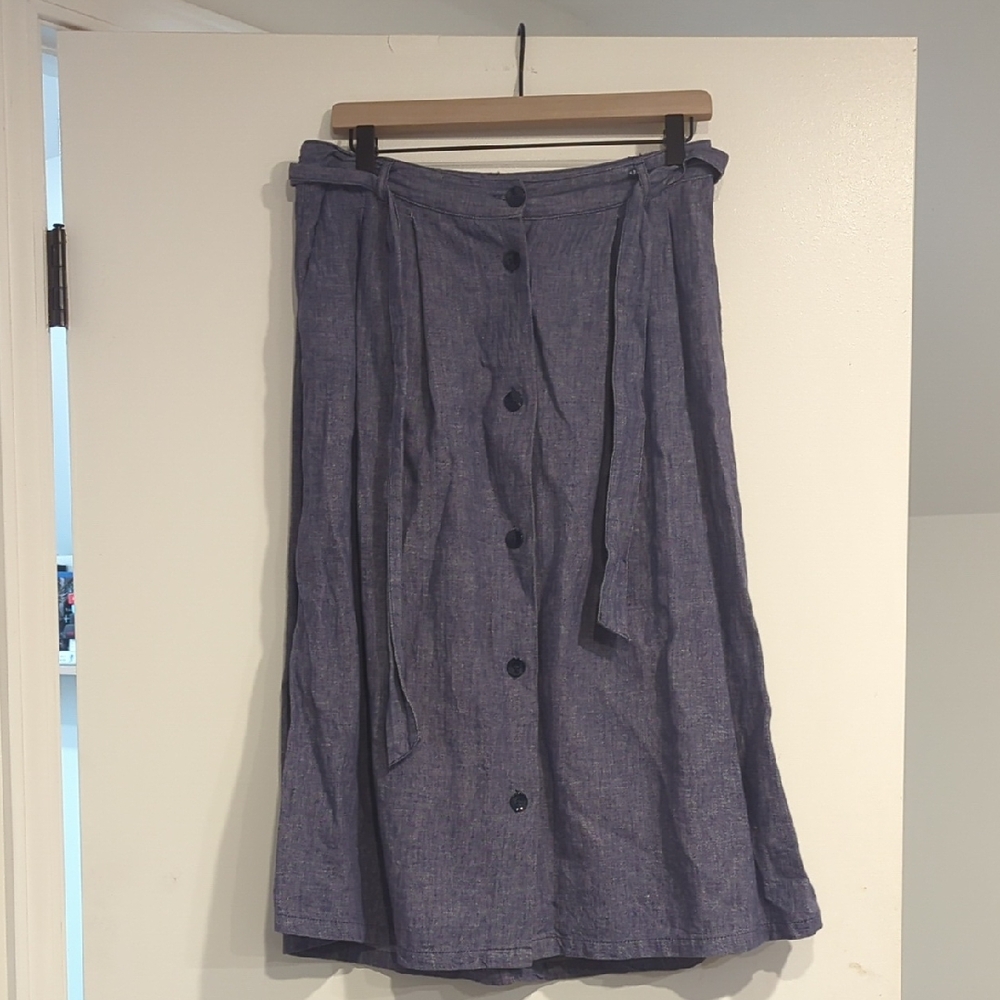 Old Navy A-Line Blue Button-Front Skirt